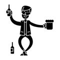 Drunk man icon, vector illustration, sign on isolated background Royalty Free Stock Photo