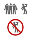 Drunk man person and group of people icon set