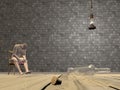 Drunk man scene - 3D render
