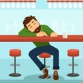 Drunk man vector illustration