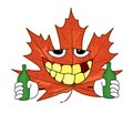 Drunk mapple leaf cartoon