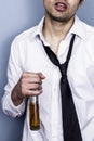 Drunk and messy businessman Royalty Free Stock Photo