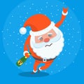 Drunk miserable tired Santa Claus vector character Royalty Free Stock Photo