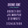 Drunk modern alphabet cool typography for promotion, t shirt, sale banner