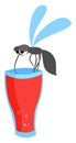 Drunk mosquito, illustration, vector