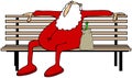 Drunk Santa on a park bench Royalty Free Stock Photo