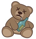 Drunk teddy Royalty Free Stock Photo
