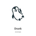 Drunk vector icon on white background. Flat vector drunk icon symbol sign from modern animals collection for mobile concept and