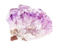 druse of Amethyst rock isolated on white