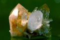 Druse yellow crystal closeup