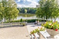 Druskininkai, Lithuania, August 14, 2020. People enjoy sunny day in Druskininkai city, Lithuania