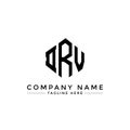 DRV letter logo design with polygon shape. DRV polygon and cube shape logo design. DRV hexagon vector logo template white and Royalty Free Stock Photo