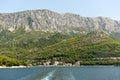 Drvenik, Croatia. Coastal settlement Drvenik on Makarska riviera, located between the mountain Rilic and the coast