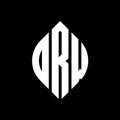 DRW circle letter logo design with circle and ellipse shape. DRW ellipse letters with typographic style. The three initials form a Royalty Free Stock Photo