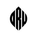 DRW circle letter logo design with circle and ellipse shape. DRW ellipse letters with typographic style. The three initials form a Royalty Free Stock Photo