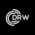 DRW letter logo design on black background. DRW creative initials letter logo concept. DRW letter design Royalty Free Stock Photo