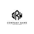 DRW letter logo design with polygon shape. DRW polygon and cube shape logo design. DRW hexagon vector logo template white and Royalty Free Stock Photo