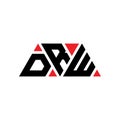 DRW triangle letter logo design with triangle shape. DRW triangle logo design monogram. DRW triangle vector logo template with red Royalty Free Stock Photo