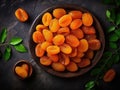 Dry Apricot Stack Isolated, Dried Apricots Pile, Healthy Orange Fruits Group, Sweet Organic Dessert Snack