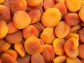 dry apricots background, close up Royalty Free Stock Photo