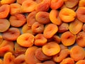 dry apricots background, close up Royalty Free Stock Photo