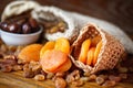 Dry apricots and various dry fruit