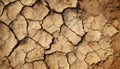 Dry, arid climate damaged, eroded land extreme terrain, barren backdrop generated by AI