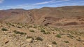 Dry and arid deserted region in a desert landscape in the mountains of Morocco Royalty Free Stock Photo