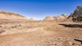 Barren hills behind the old east entrance to Theodore Roosevelt National Park Royalty Free Stock Photo