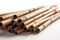 Dry bamboo sticks isolated on white background, close-up Royalty Free Stock Photo