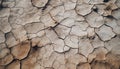 Dry, barren land reflects extreme climate, damaged environment, and global warming generated by AI