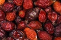 Dry berry Rose hips background. Dried rose hips. Pile of dogrose. Healfy concept. Royalty Free Stock Photo