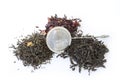 Dry black, red and green tea Royalty Free Stock Photo