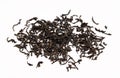 Dry black tea leaves isolated on a white Royalty Free Stock Photo