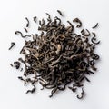 Dry black tea leaves isolated white background Royalty Free Stock Photo