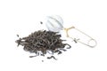 Dry black tea strainer infuser Royalty Free Stock Photo