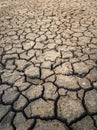 Dry and broken clay ground during drought season, concept of global warming problem. Cracked and barren soil texture background.