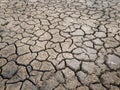 Dry and broken clay ground during drought season, concept of global warming problem. Cracked and barren soil texture background.