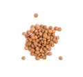 Dry brown lentils seeds or vegan protein source isolated Royalty Free Stock Photo