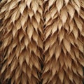 Dry brown palm leaf texture close up shows natural abstract pattern. The surface resembles woven straw or reeds creating a rustic Royalty Free Stock Photo