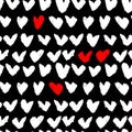 Dry Brush Artwork Heart Seamless Vector Pattern Royalty Free Stock Photo