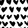 Dry Brush Artwork Heart Seamless Vector Pattern Royalty Free Stock Photo