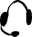 Dry Brush Grunge Icon Headphone for Support
