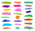 Dry brush, pen, marker, colored strokes set