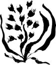 Dry Brush Plant Silhouette Print.