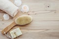 Dry brushing the skin in a pattern with a dry brush, usually before showering help reduce cellulite and remove toxins in human bod