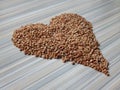 Dry buckwheat heart laid on the table
