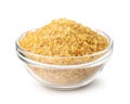 Dry bulgur wheat in glass bowl