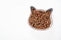 Dry cat dog food in granules in the bowl Royalty Free Stock Photo