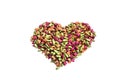 Dry cat food heart shape Royalty Free Stock Photo